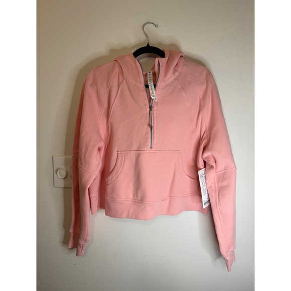 lululemon athletica Tops - Lululemon Scuba Oversized Half Zip Hoodie Size M/L Dew Pink NWT‎